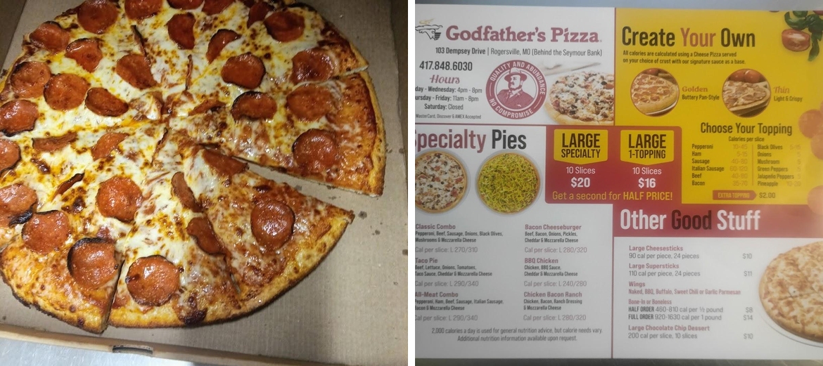 Godfather's Pizza Menu